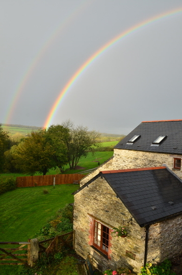 Double rainbow over Cider Cottage