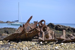 Remains of Romanie on Polridmouth beach